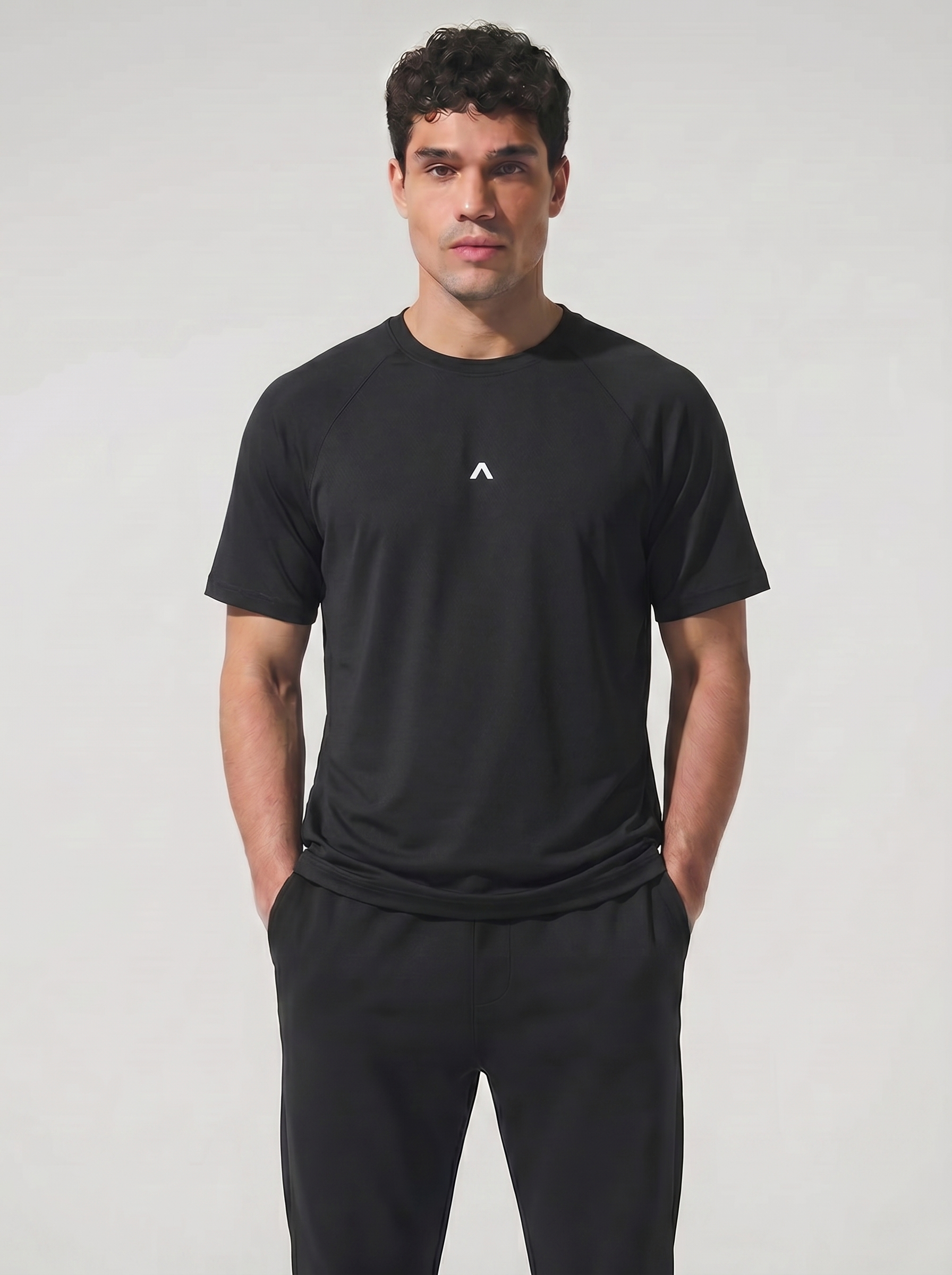 Raglan Mesh Tee Black