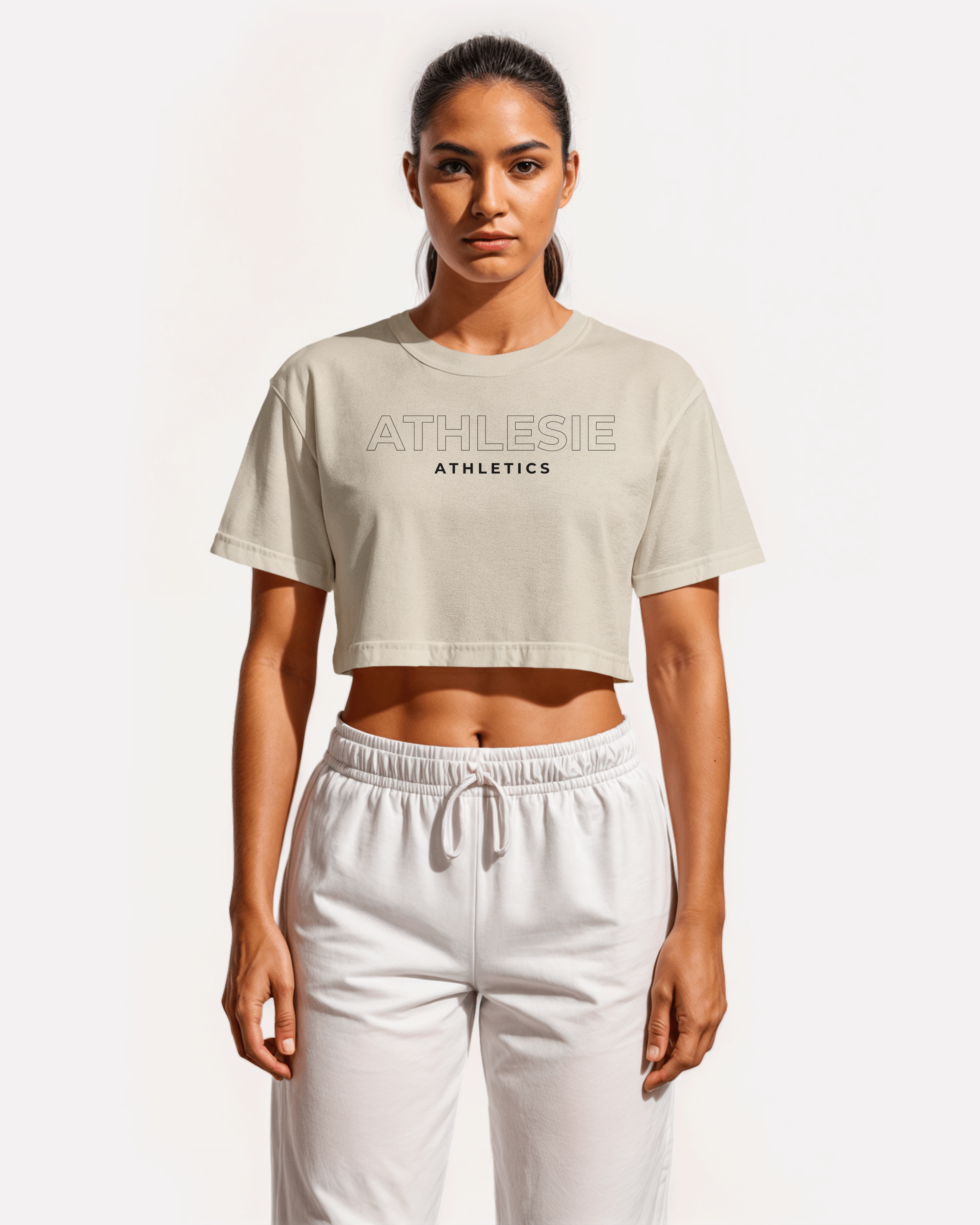 Wo's Crop Essentials Top Bone